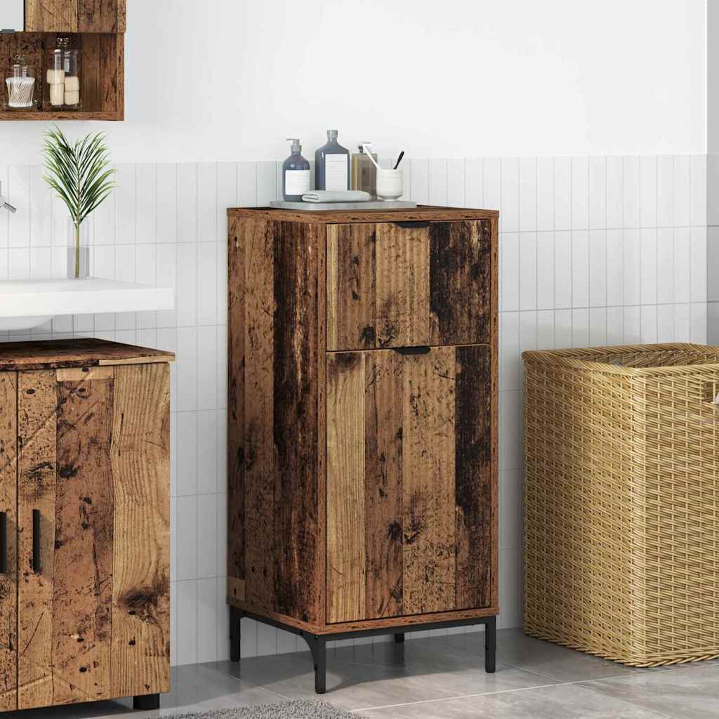 vidaXL Dulap de Baie cu ușă Lemn vechi 39.5 x 36 x 88 cm Lemn compozit