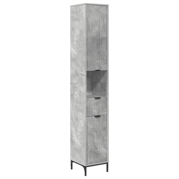 vidaXL Vannitoa kapp Betoonhall 31,5 x 33 x 190 cm Tehispuit, Metall