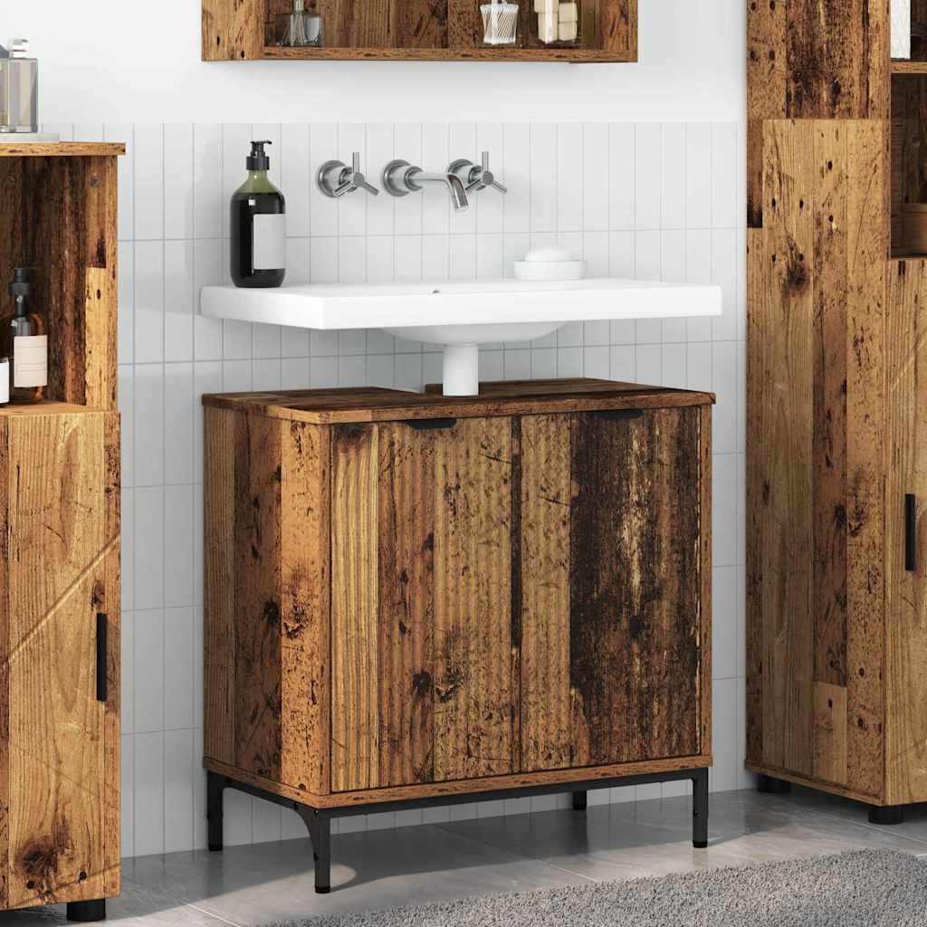 vidaXL Dulap pentru Chiuveta de Baie Lemn vechi 60.5 x 33.5 x 61 cm
