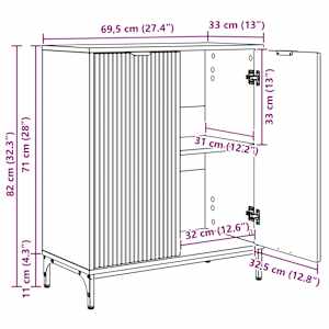 Servírovací skříň Betonově šedá 69,5 x 33 x 82 cm - obrázek 14