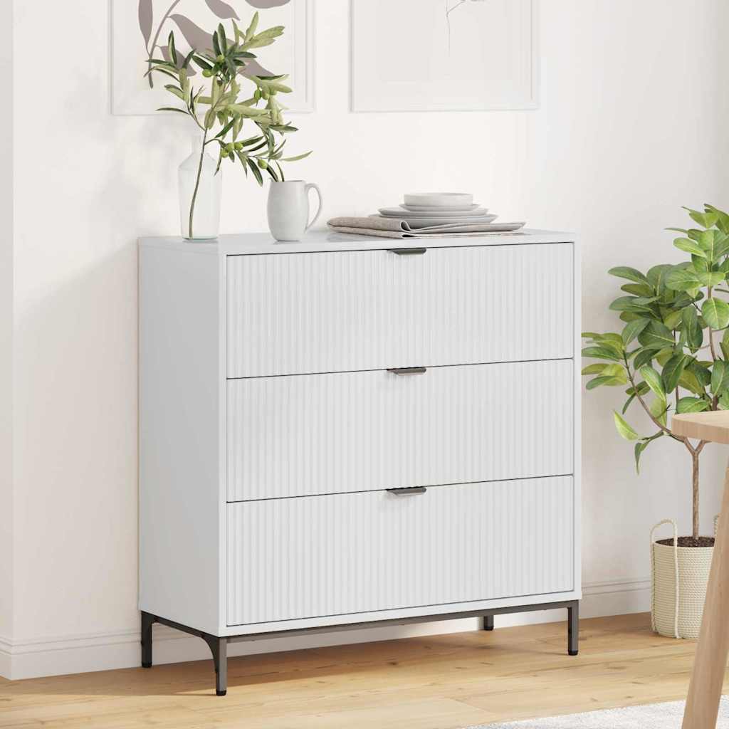 vidaXL Bufet Alb foarte lucios 79.5 x 33 x 82 cm Lemn compozit