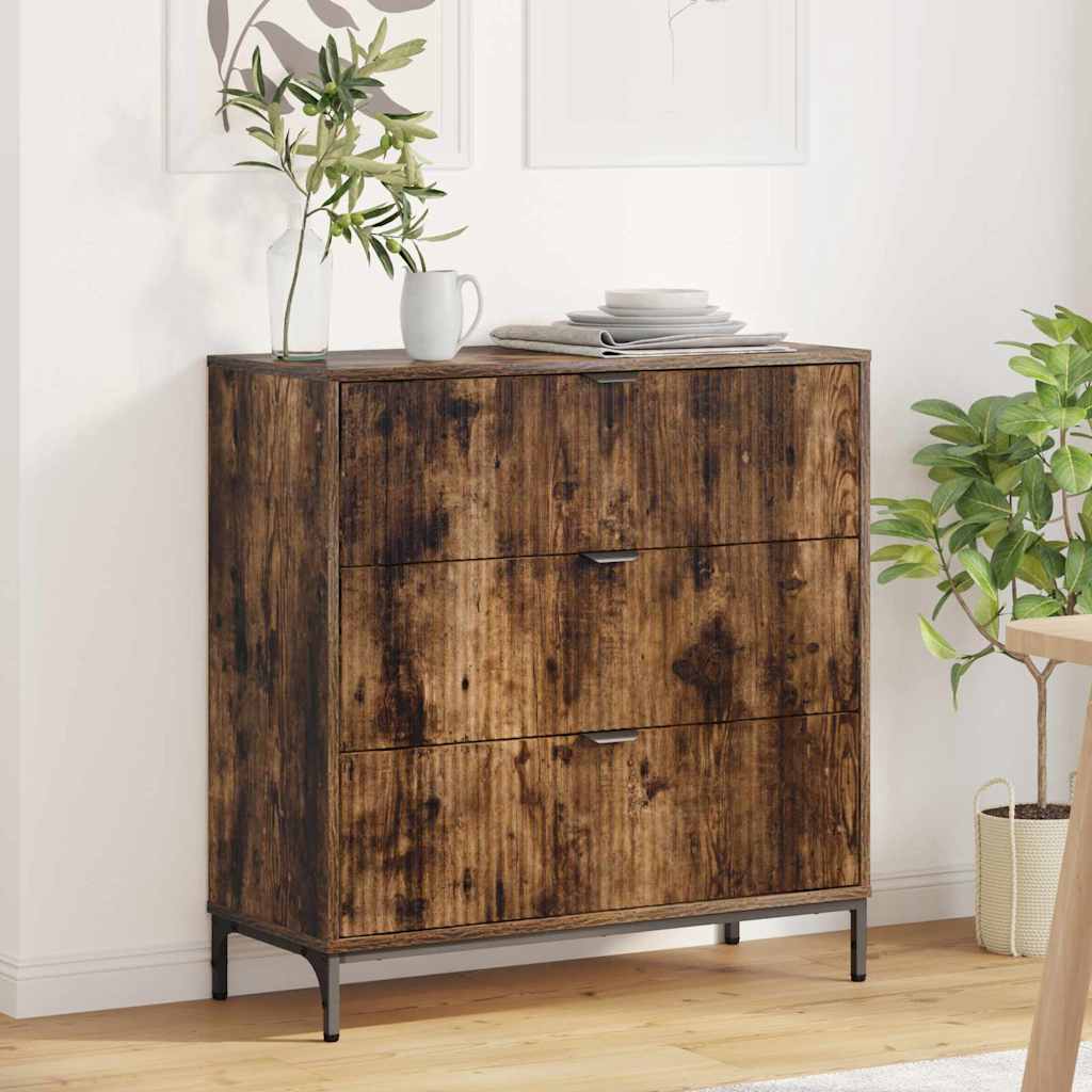 vidaXL Bufet cu sertar Stejar afumat 79.5 x 33 x 82 cm Lemn compozit