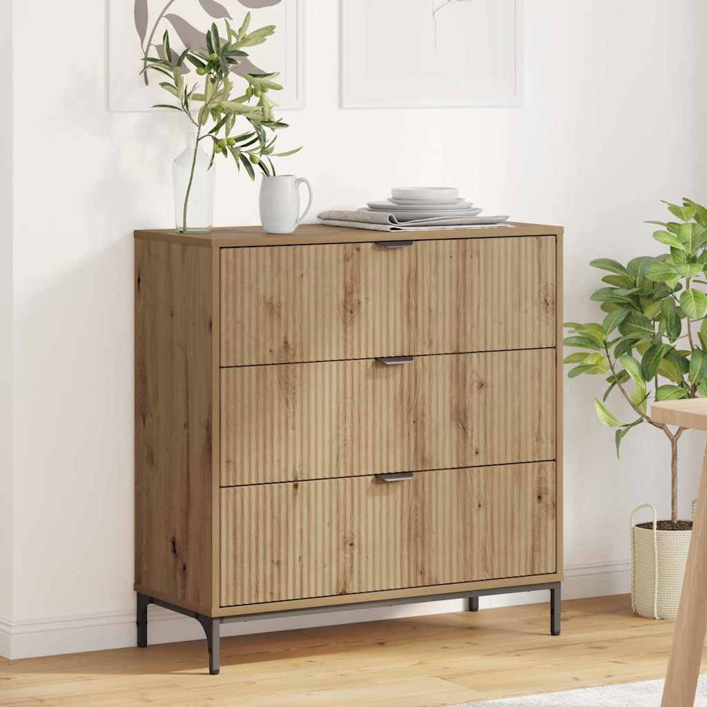 vidaXL Bufet stejar artizanal 79.5 x 33 x 82 cm Lemn compozit