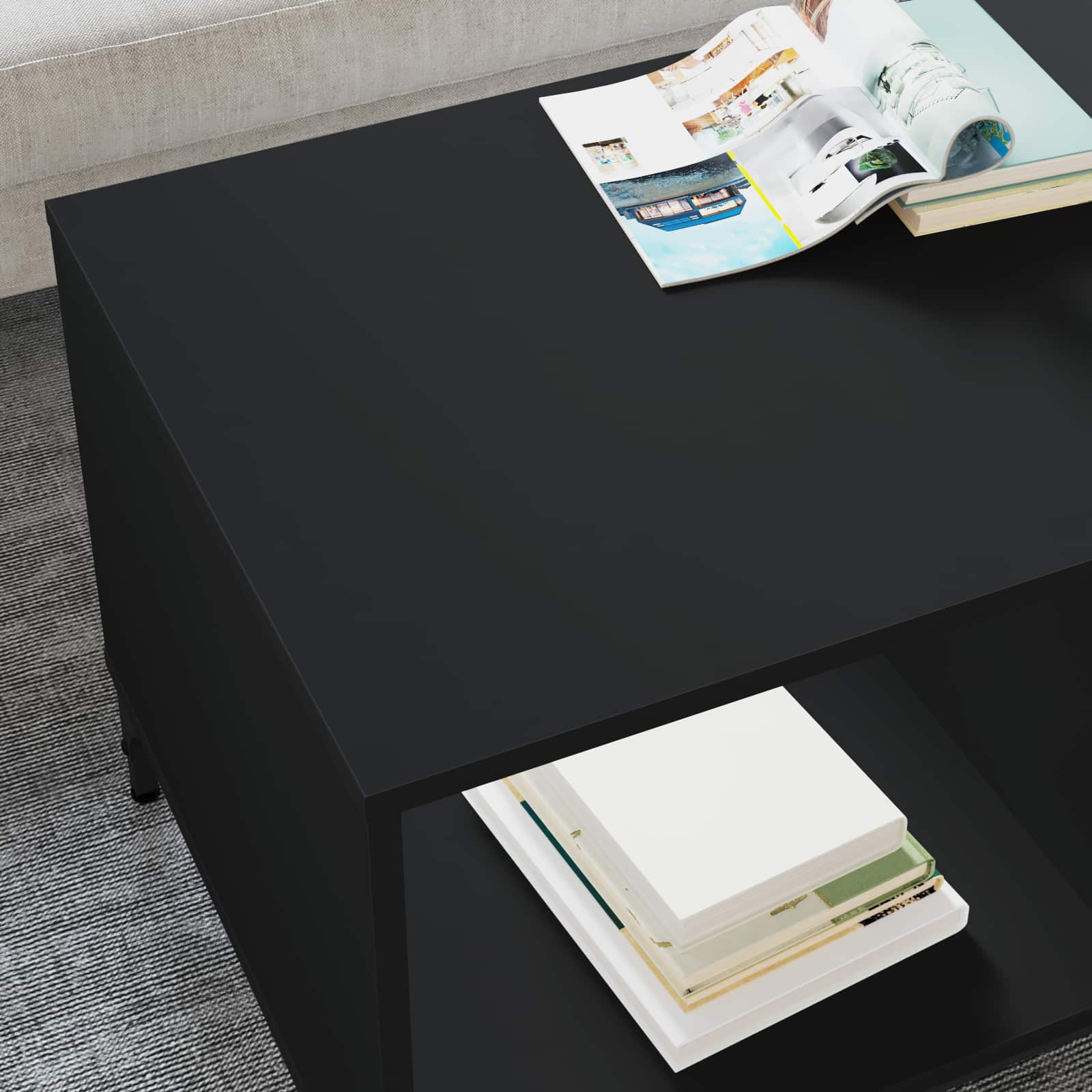 Klubska miza Črna Orehovina 90 x 49 x 46 cm Konstruiran les - slika 4