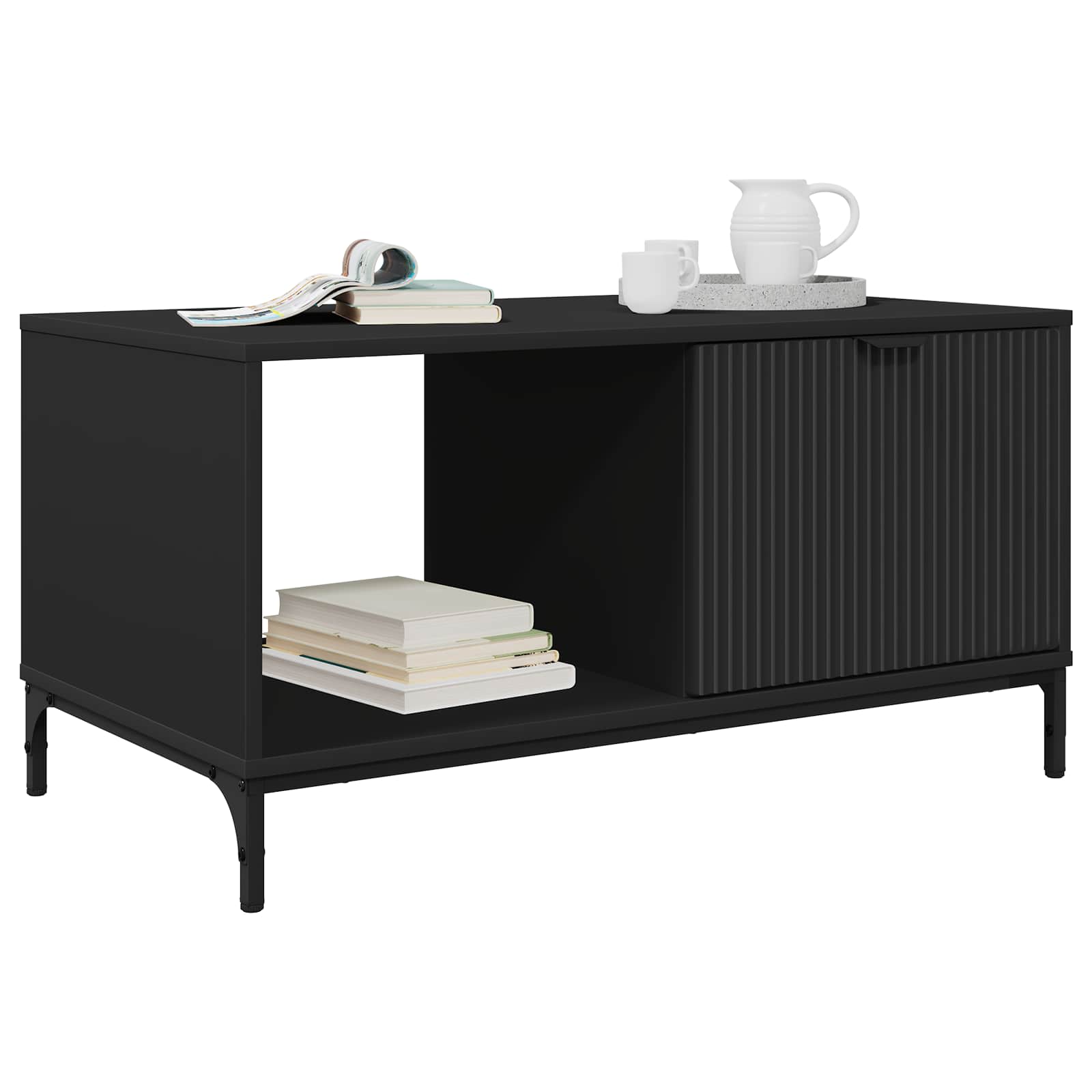 Klubska miza Črna Orehovina 90 x 49 x 46 cm Konstruiran les - slika 3