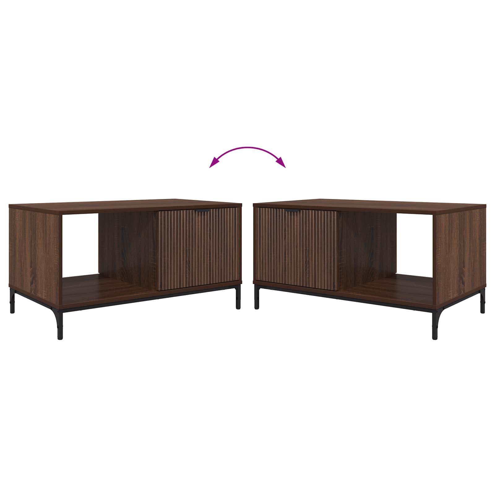 Klubska miza Rjav hrast 90 x 49 x 46 cm Konstruiran les - slika 12