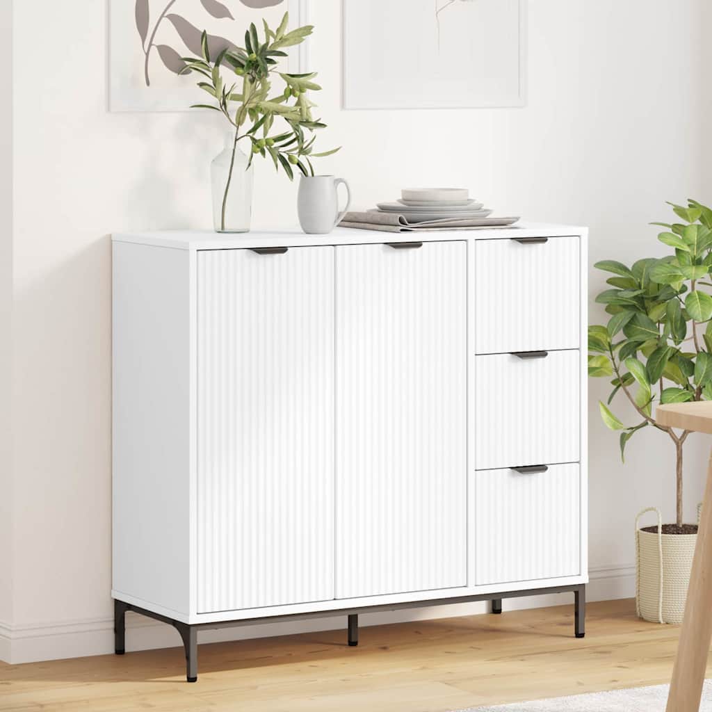 vidaXL Bufet cu sertar Alb 89.5 x 33 x 82 cm Lemn compozit