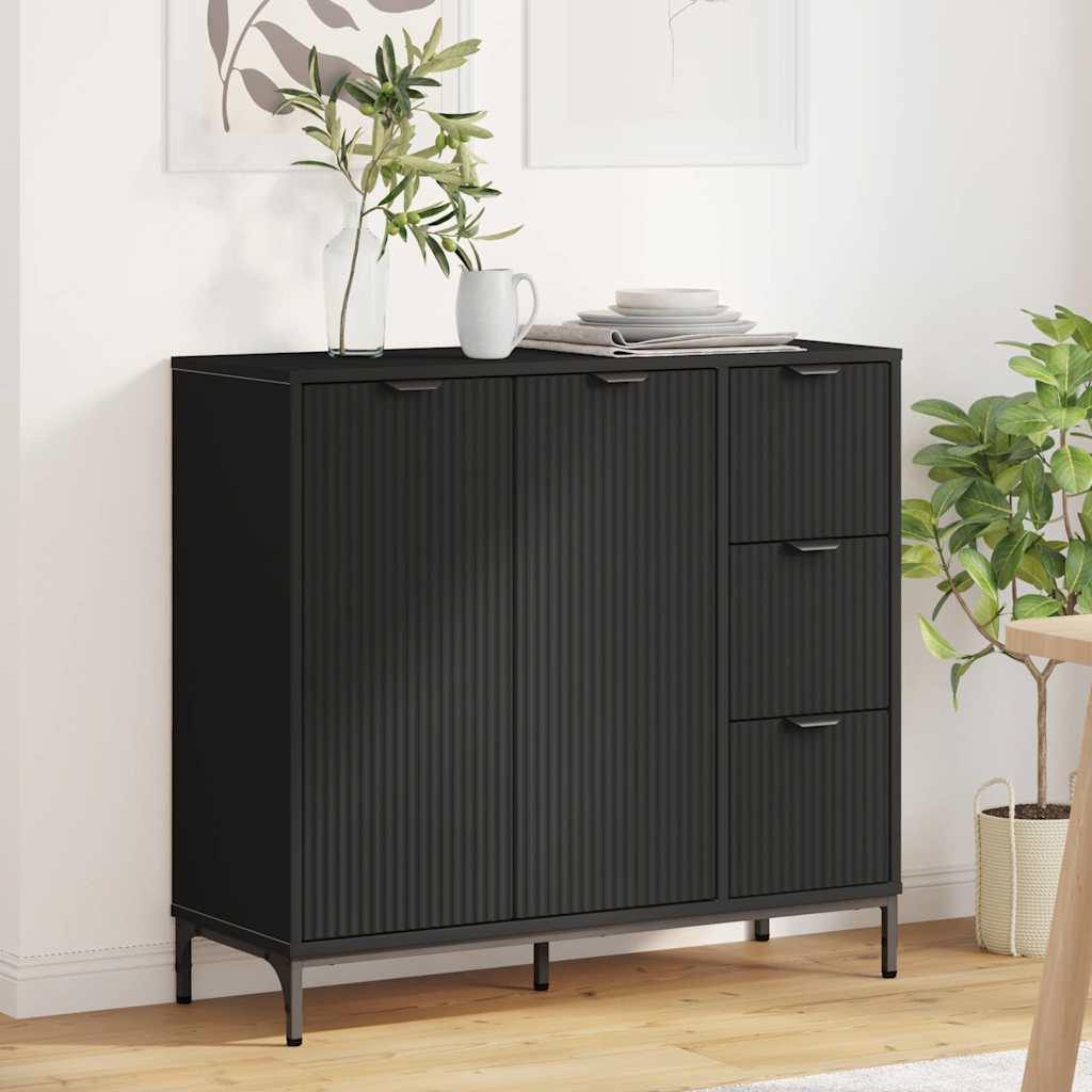 vidaXL Bufet cu sertar Negru 89.5 x 33 x 82 cm Lemn compozit