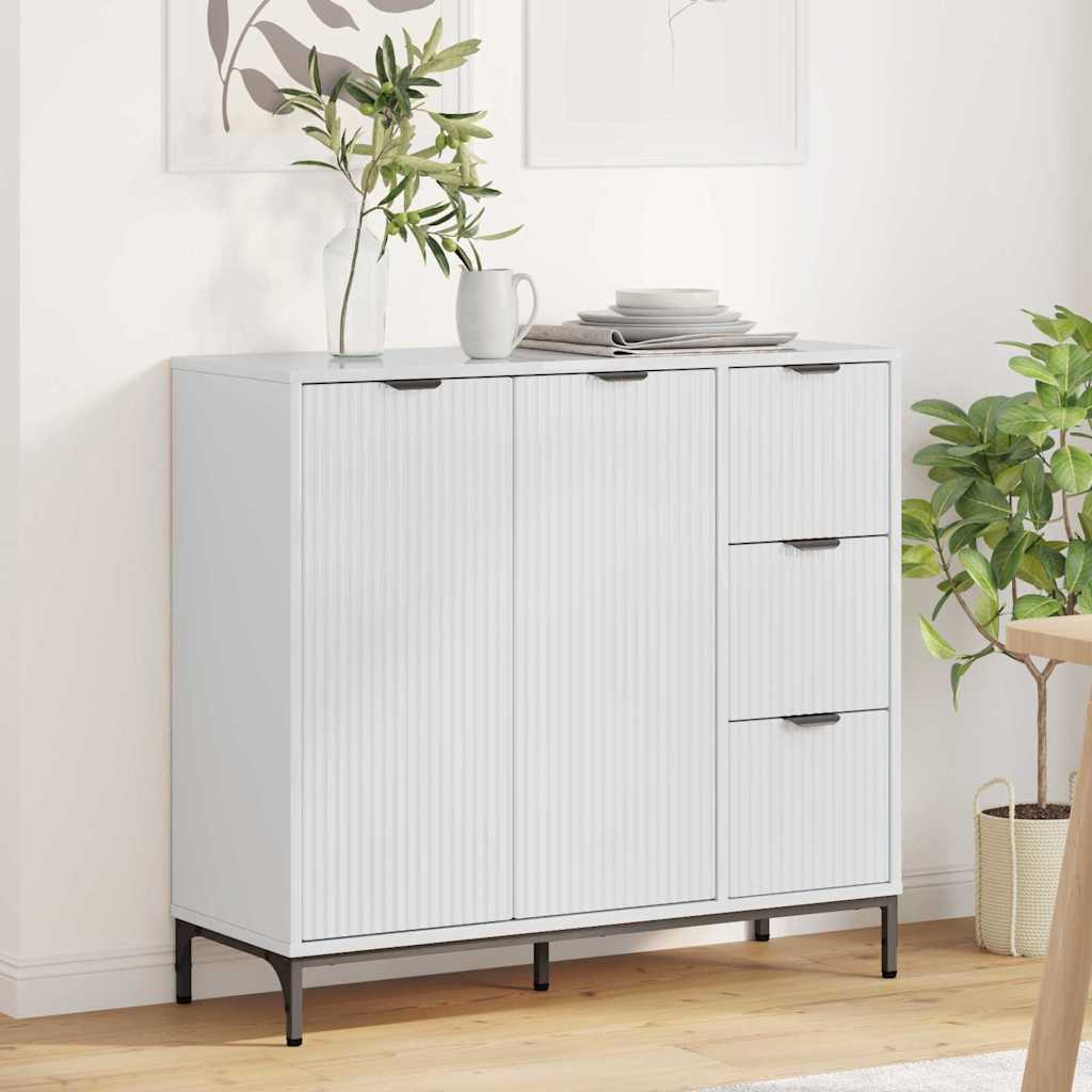 vidaXL Bufet Alb foarte lucios 89.5 x 33 x 82 cm Lemn compozit