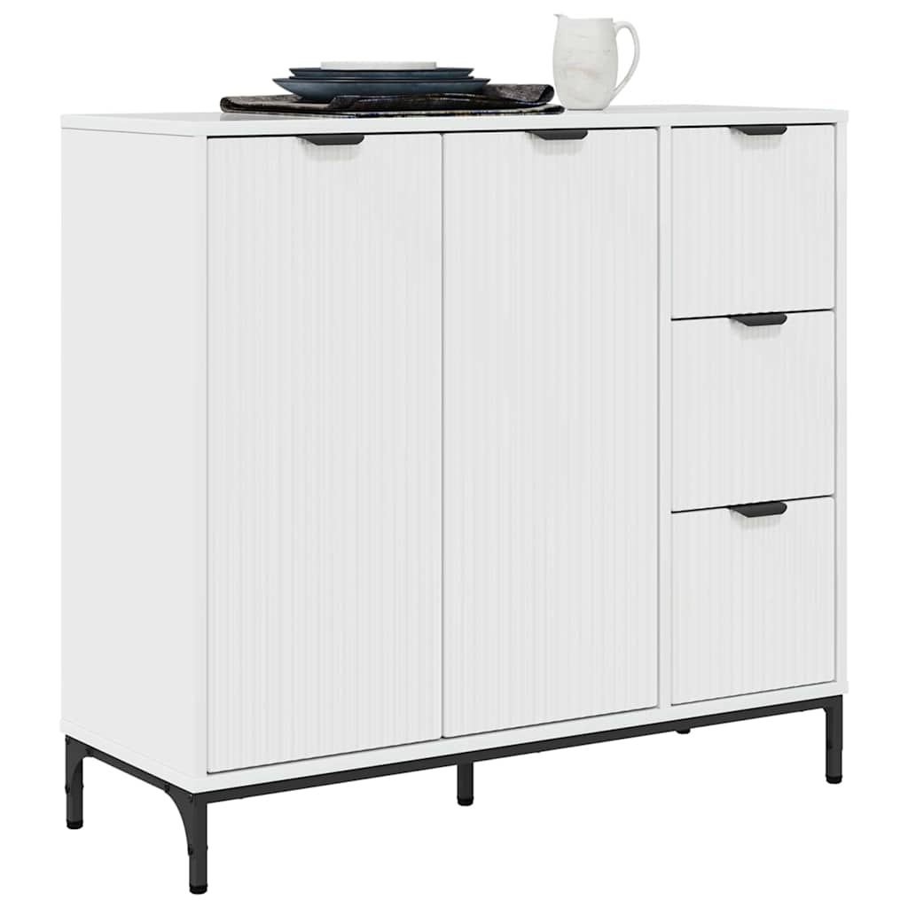 vidaXL Dressoir met lade Hoogglans wit 89,5 x 33 x 82 cm Bewerkt hout