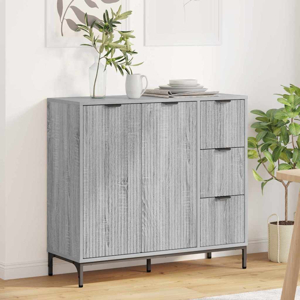 vidaXL Bufet cu sertar sonoma gri 89.5 x 33 x 82 cm Lemn compozit