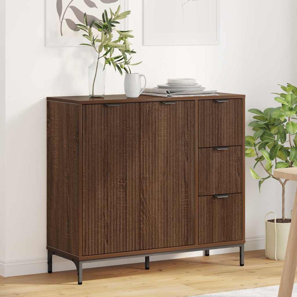 vidaXL Bufet cu sertar Stejar brun 89.5 x 33 x 82 cm Lemn compozit