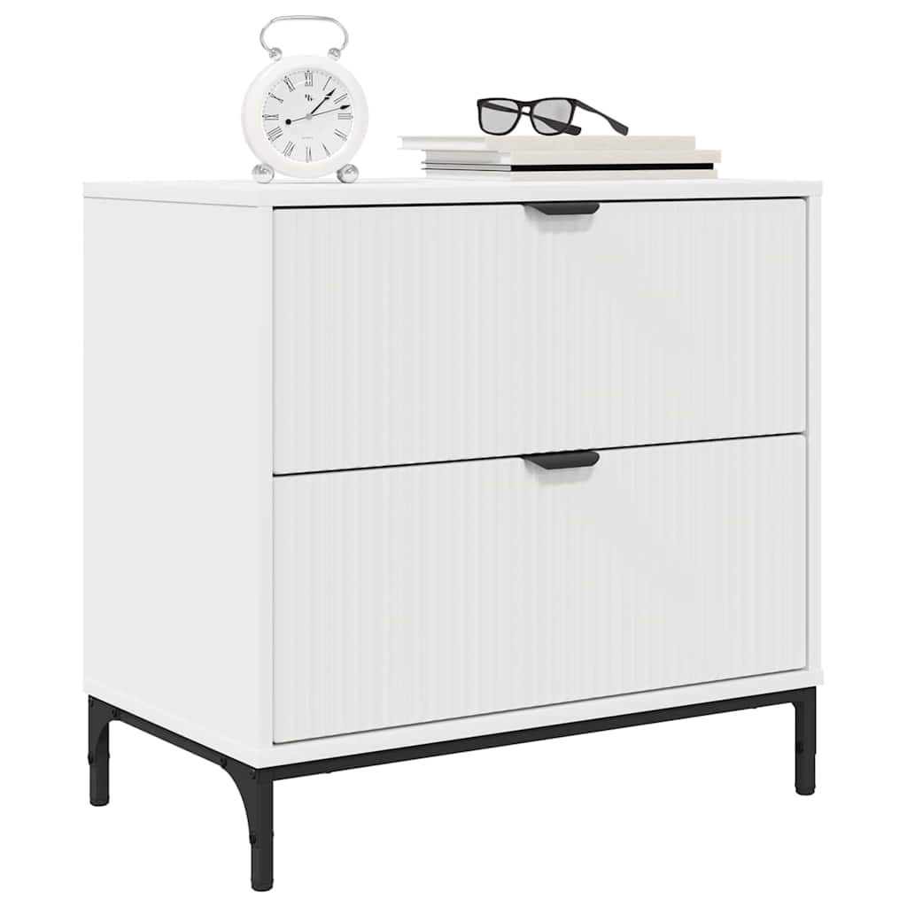 vidaXL Nachtkastje met lade Wit 63.5 x 36 x 61 cm Bewerkt hout