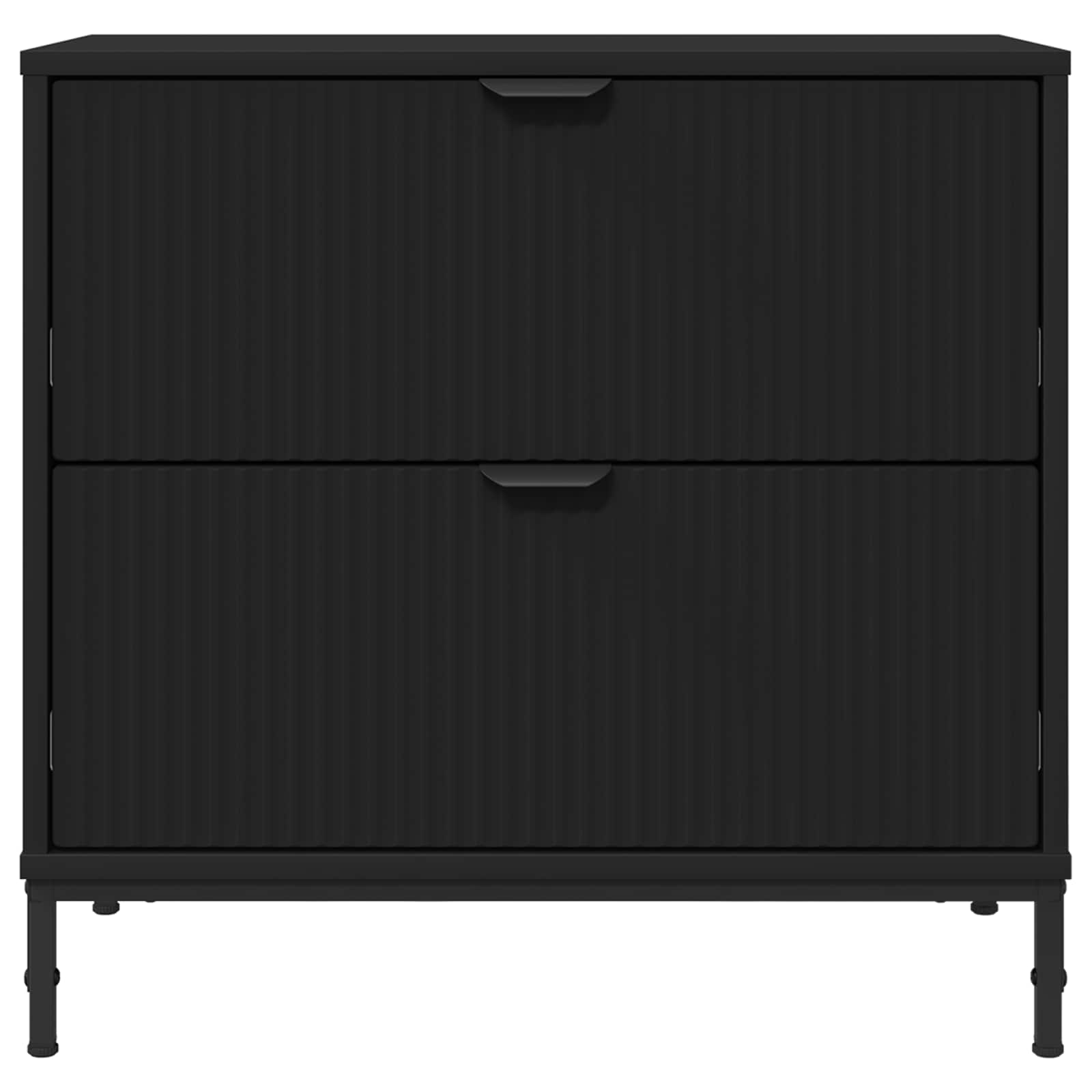 Нощно шкафче с чекмедже Черно 63.5 x 36 x 61 см Инженерно дърво – снимка 4