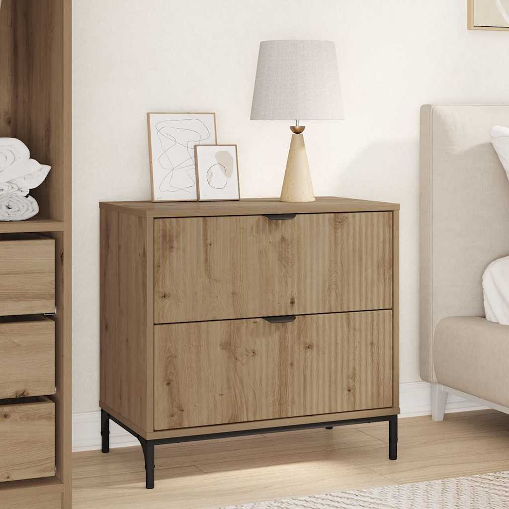 vidaXL Noptieră stejar artizanal 63.5 x 36 x 61 cm Lemn compozit