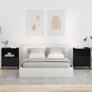 Nočna omarica 2 kos Črna 49 x 36 x 61 cm Inženirski les