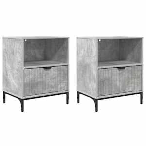 Noční skříňka se zásuvkou 2 pcs Betonová šedá 49 x 36 x 61 cm - obrázek 2