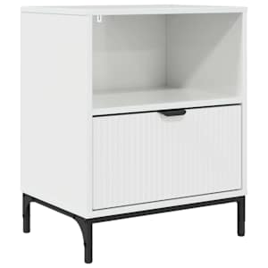 vidaXL &Ouml;&ouml;lambi kapp K&otilde;rgl&auml;ikega valge 49 x 36 x 61 cm Tehispuit