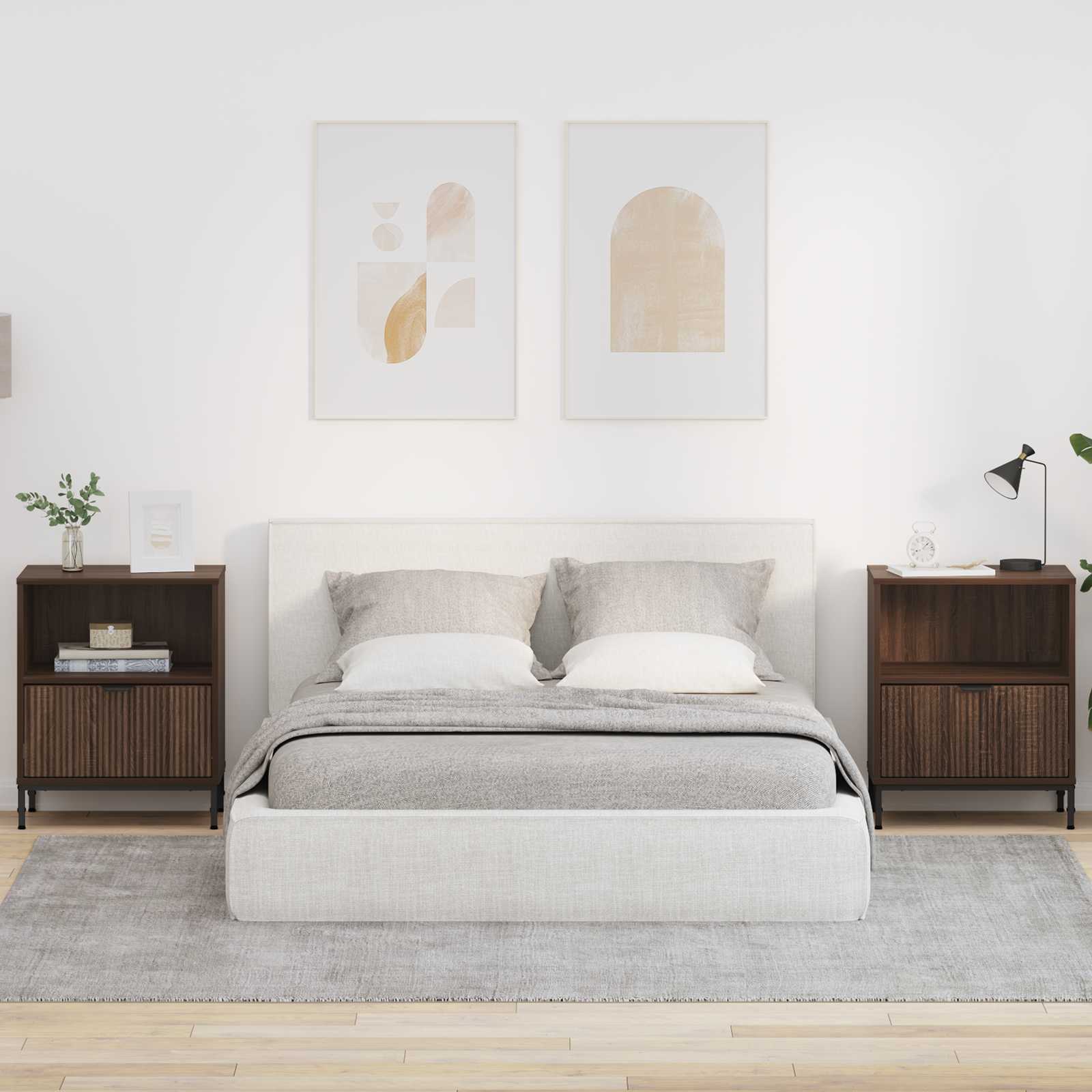 Öölambi kapp 2 pcs Pruun tamm 49 x 36 x 61 cm Tehispuit