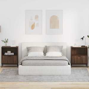 Nočna omarica 2 pcs Rjavi hrast 49 x 36 x 61 cm Konstruiran les