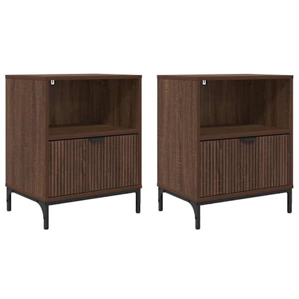 vidaXL &Ouml;&ouml;lambi kapp 2 tk Pruun tamm 49 x 36 x 61 cm Tehispuit