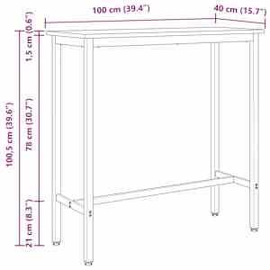 stůl Staré dřevo 100 x 40 x 100,5 cm Inženýrské dřevo a ocel - obrázek 11