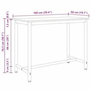 stůl Sonoma dub 100 x 50 x 76,5 cm Inženýrské dřevo a ocel - obrázek 8