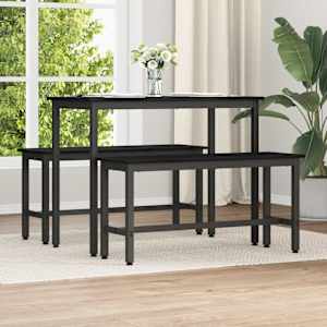 Jedilna klop 2 pcs Črna Orehovina 100 x 32,5 x 48,5 cm