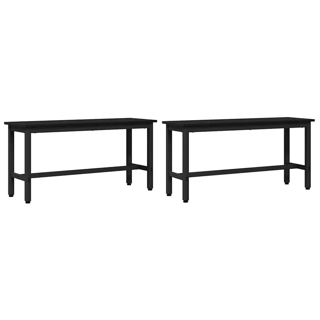 Jedilna klop 2 pcs Črna Orehovina 100 x 32,5 x 48,5 cm - slika 2