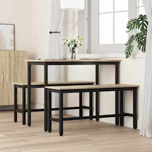 Jídelní lavička 2 pcs Sonoma dub 100 x 32,5 x 48,5 cm - obrázek 3