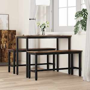 Jídelní lavička 2 pcs Kouřový dub 100 x 32,5 x 48,5 cm - obrázek 3