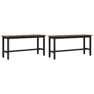Jídelní lavička 2 pcs Kouřový dub 100 x 32,5 x 48,5 cm - obrázek 2