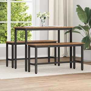 Jídelní lavička 2 pcs Staré dřevo 100 x 32,5 x 48,5 cm - obrázek 1