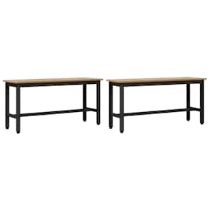 Jídelní lavička 2 pcs Artisanový dub 100 x 32,5 x 48,5 cm - obrázek 2