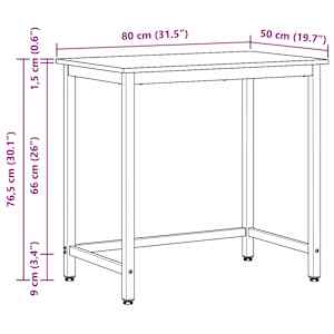 stůl Staré dřevo 80 x 50 x 76,5 cm Inženýrské dřevo a ocel - obrázek 10