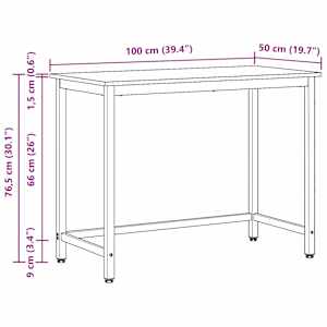 stůl Artisanový dub 100 x 50 x 76,5 cm Inženýrské dřevo a ocel - obrázek 10