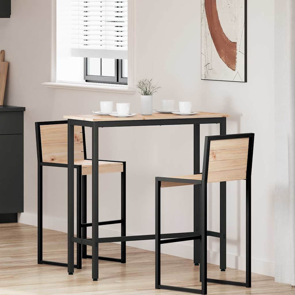 vidaXL masă natural 100 x 40 x 101 cm Lemn ingineresc și oțel