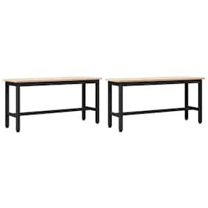 Jídelní lavice 2 pcs Přírodní 100 x 32,5 x 49 cm - obrázek 2