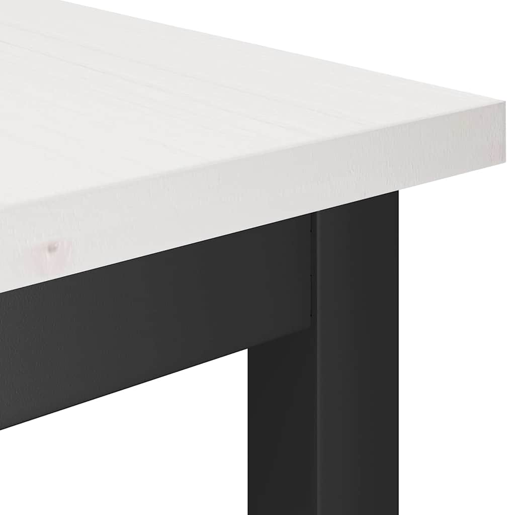 Jedilna klop Bela 100 x 32,5 x 49 cm Masiven borov les - slika 6