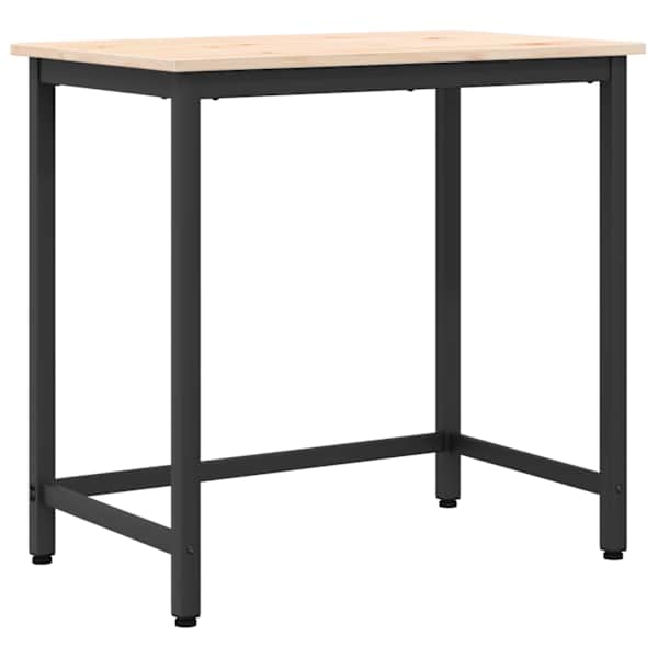 vidaXL laud Neutraalne 80 x 50 x 77 cm T&ouml;&ouml;deldud puit ja teras