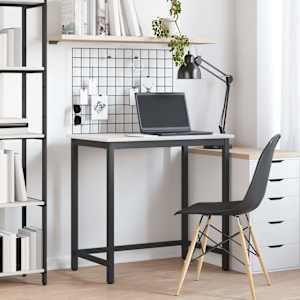 miza Bela 80 x 50 x 77 cm Inženirski les in jeklo