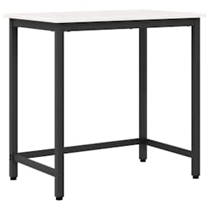 vidaXL laud Valge 80 x 50 x 77 cm T&ouml;&ouml;deldud puit ja teras
