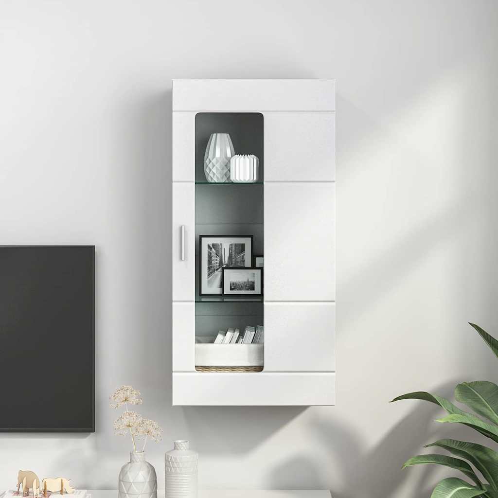 Fali szekrény polcokkal ajtóval Fehér 55 x 29 x 100 cm Faanyag 