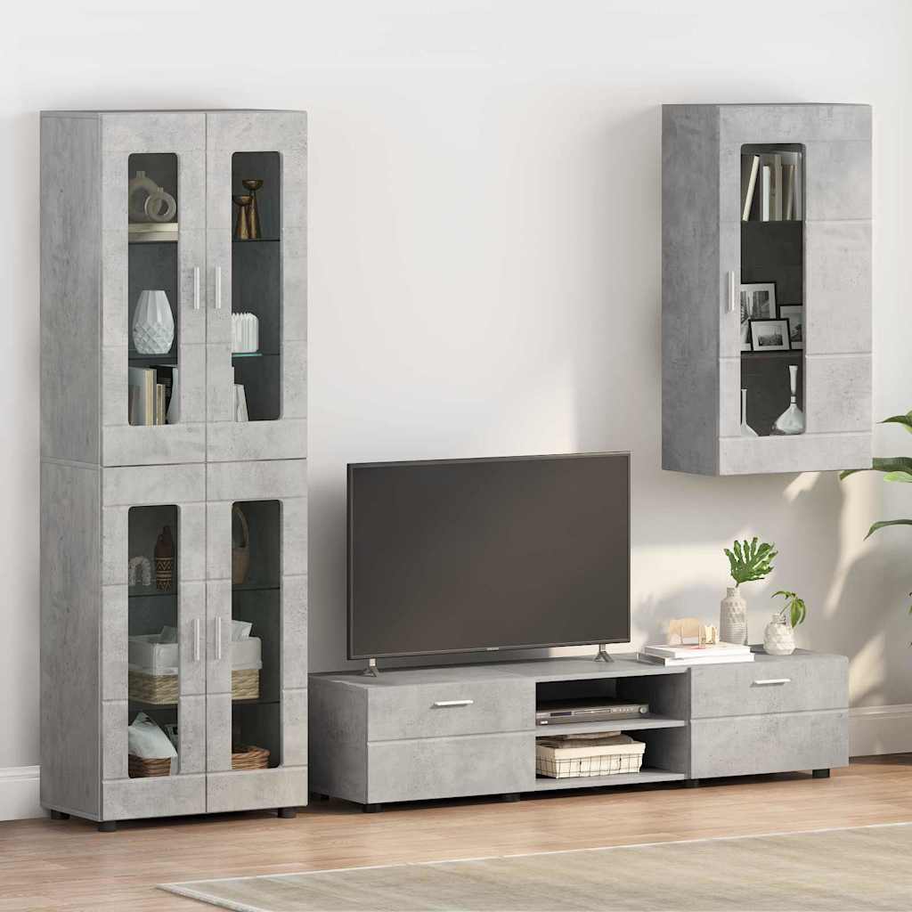 vidaXL Cabinet suspendat Gri beton 55 x 29 x 100 cm Lemn compozit