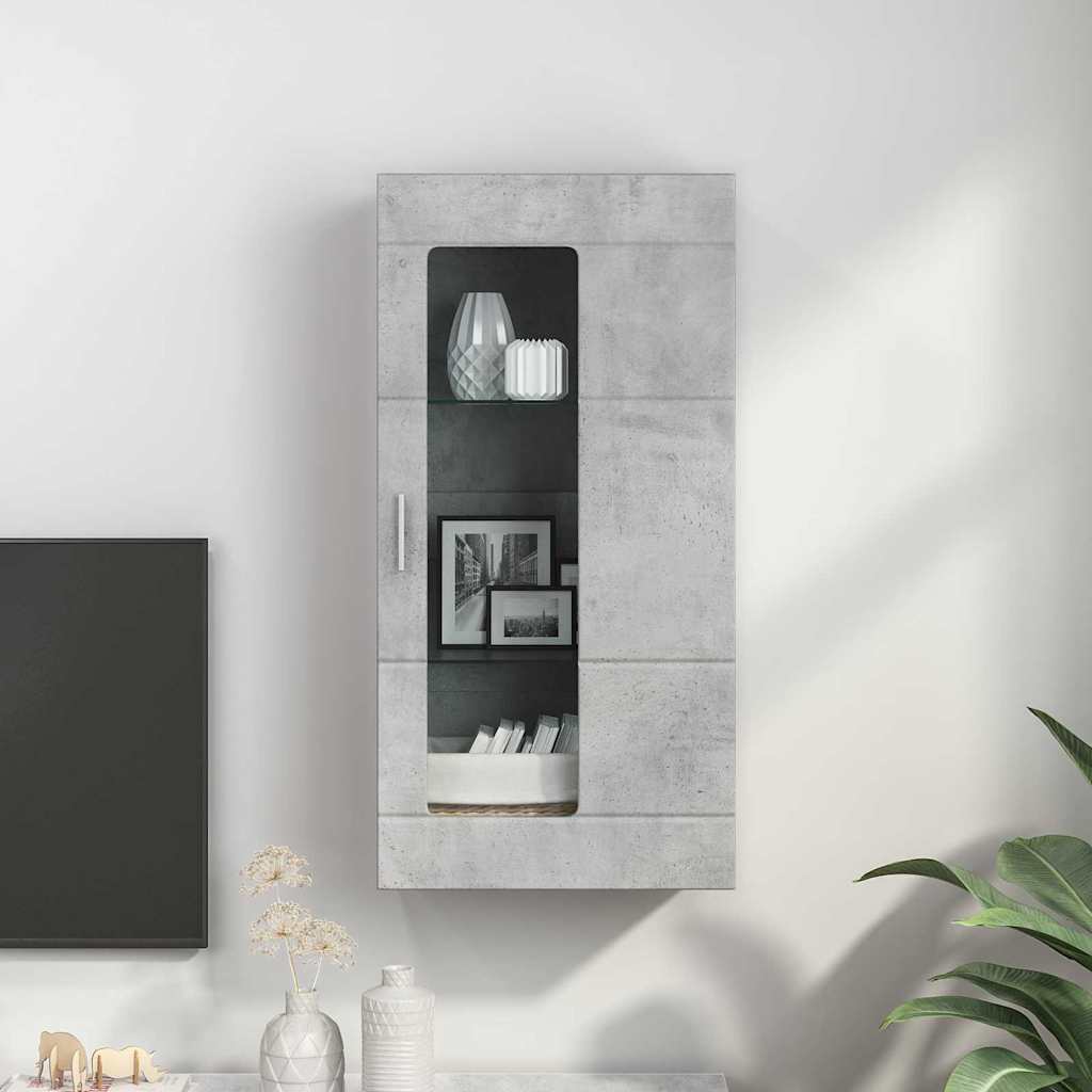 Fali szekrény polcokkal Beton szürke 55 x 29 x 100 cm Faanyag 