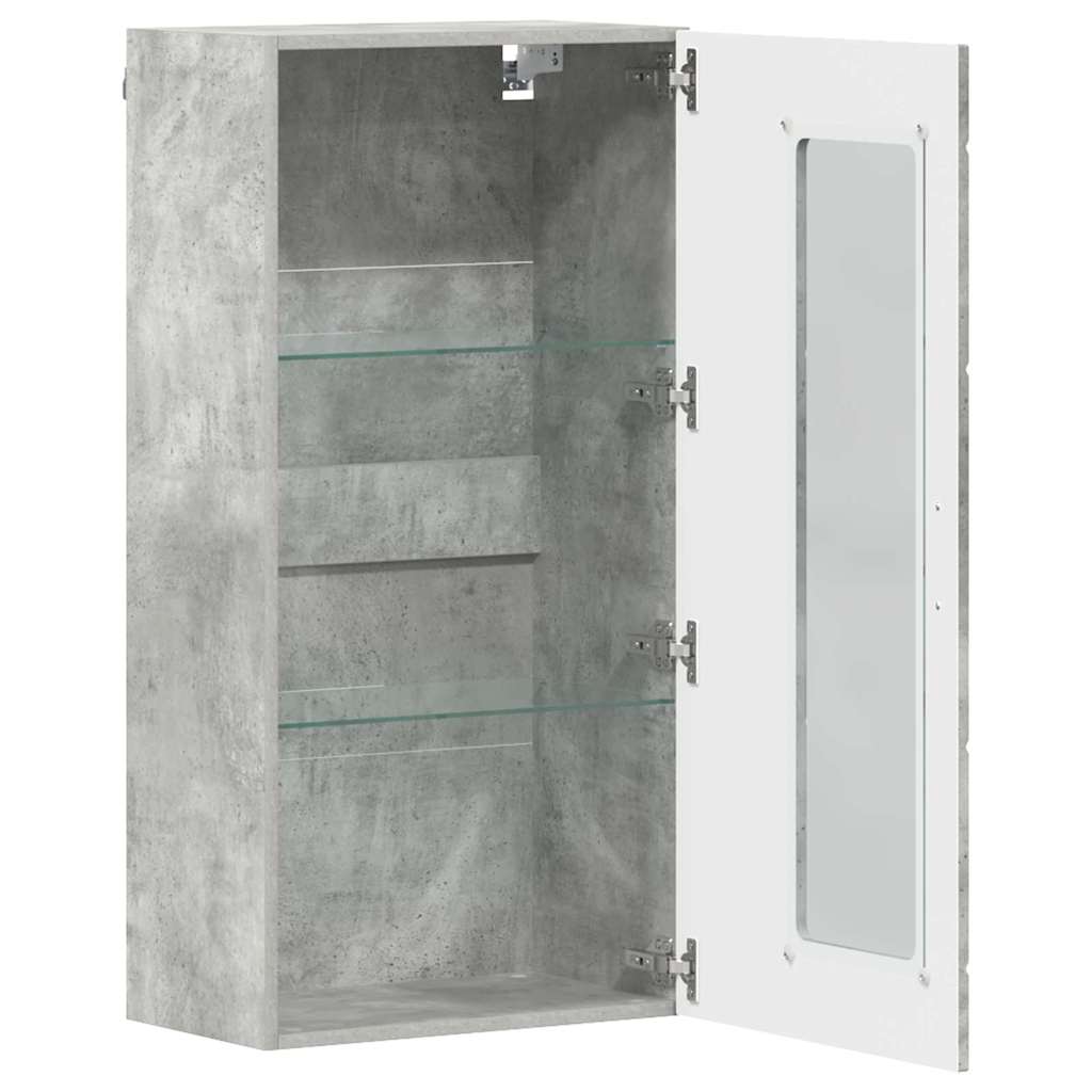 Fali szekrény polcokkal Beton szürke 55 x 29 x 100 cm Faanyag 