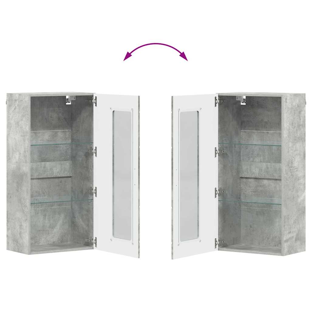 Fali szekrény polcokkal Beton szürke 55 x 29 x 100 cm Faanyag 