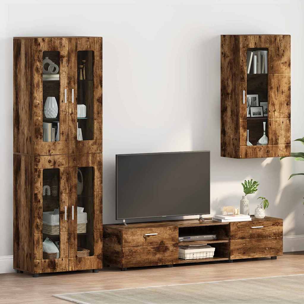 vidaXL Cabinet suspendat Stejar afumat 55 x 29 x 100 cm Lemn compozit