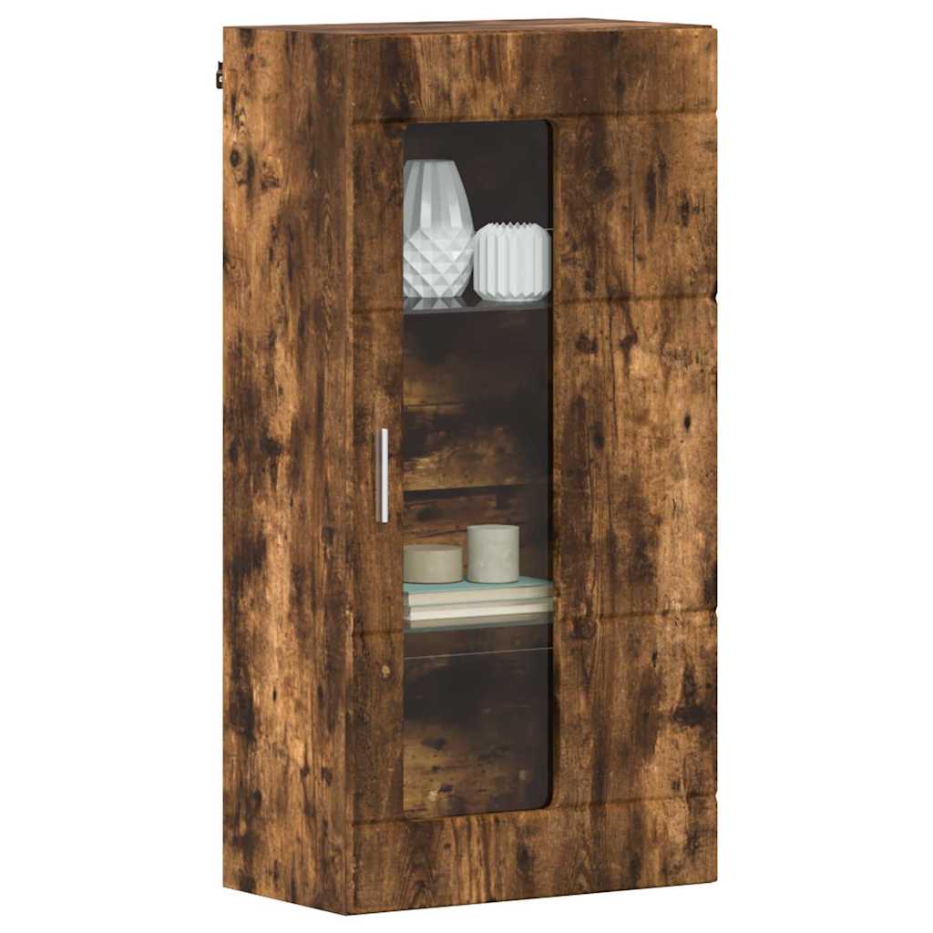 vidaXL Wandkast met plank Gerookt eiken 55 x 29 x 100 cm Bewerkt hout