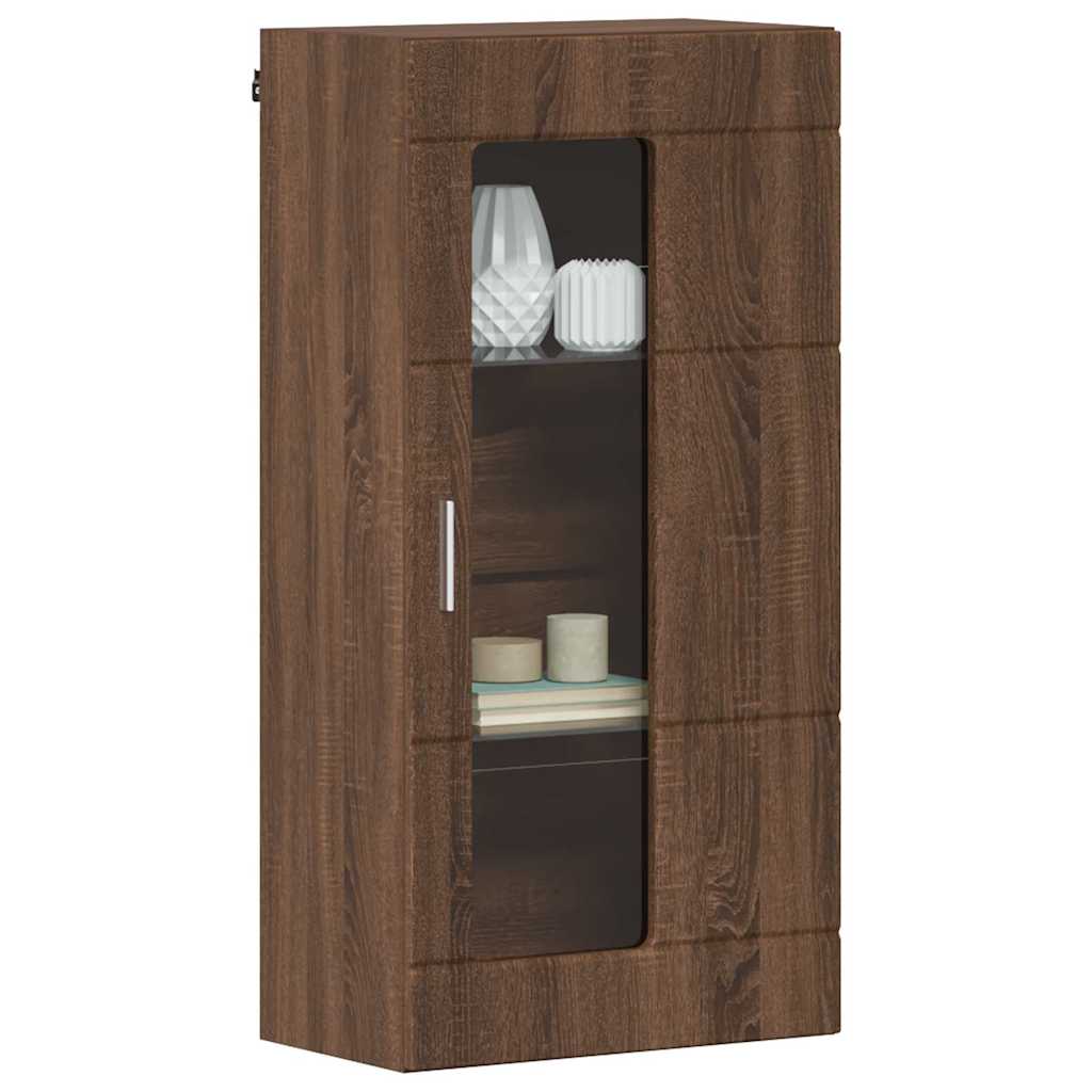 vidaXL Wandkast bruin eikenkleur 55 x 29 x 100 cm Bewerkt hout